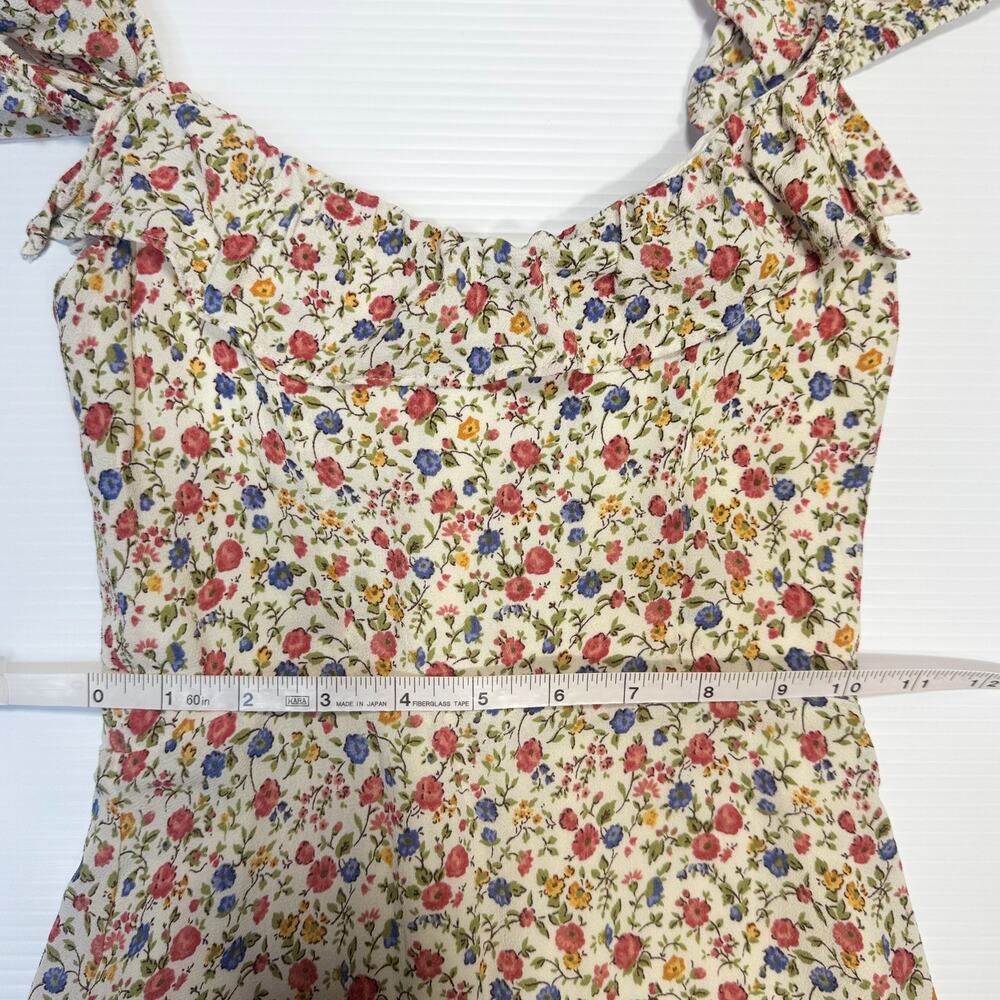 Reformation Paris Mini Dress Women’s 0 Floral Sweetheart Smocked Spring Sorority - Picture 7 of 16